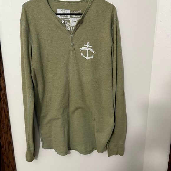 Source Unknown Sage Long Sleeve Tee with Nautical Design - Picture 1 of 4